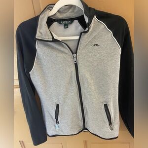 Sporty Lauren Ralph Lauren zip up jacket in grey and black
